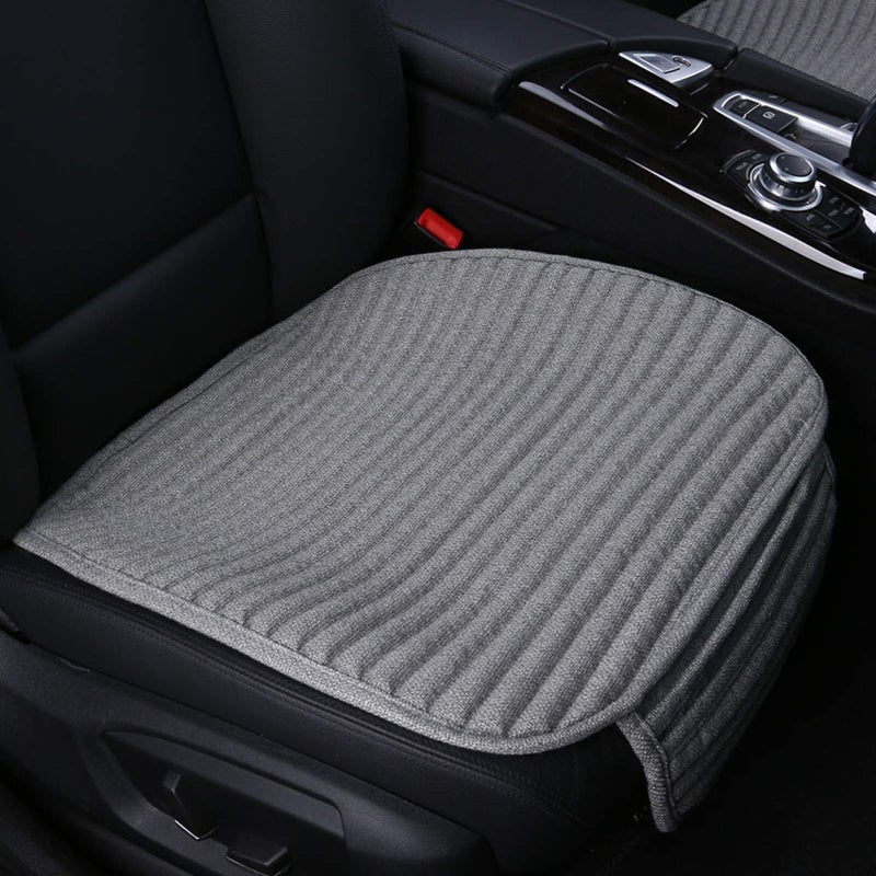 Suninbox Gray Car Seat Covers,2 Pack Buckwheat Hulls Bottom Seat Covers for Cars,Universal Car Seat Cushion(2PC Gray Front Seat) - Image 1